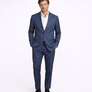 Gucci Mens Blue Wool Suit Tom Ford Era Italy Tailored Jacket Pants Size 46R